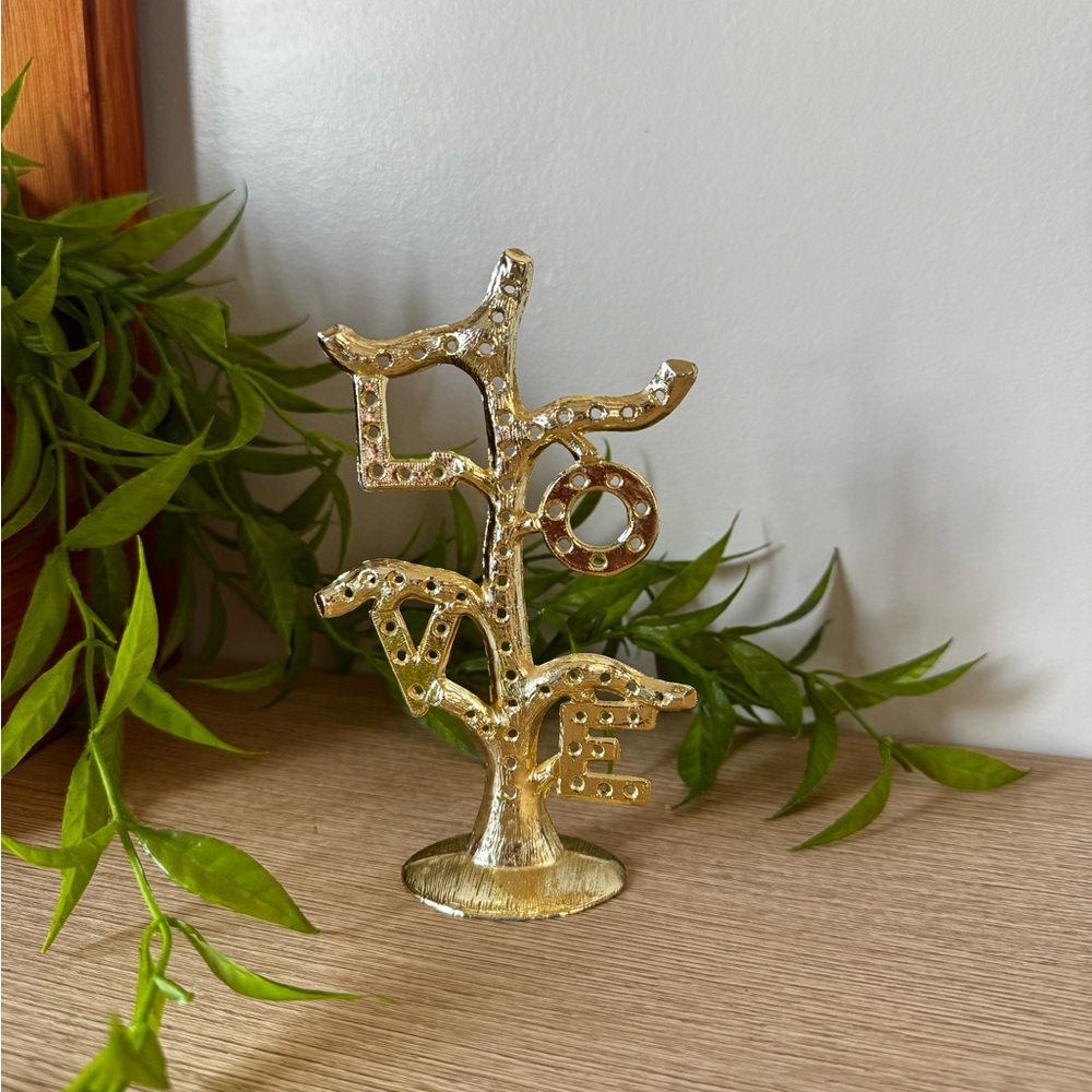 Gold Love Tree Earring Holder